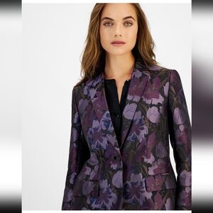 Anne Klein Purple Floral Blazer